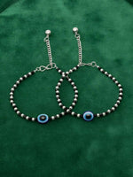 Thumbnail for NVR Women Evil Eye Silver Plated Artificial Beads Anklet - Distacart