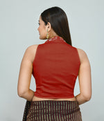 Thumbnail for Joban Fashion Women's Orange Embroidered Stitched Blouse