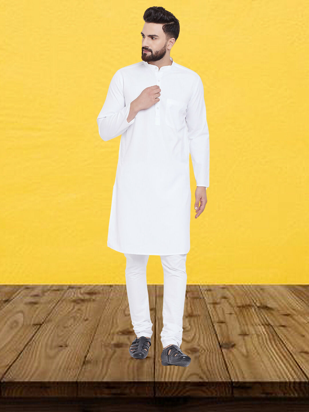 Even Apparels Men's Pure Cotton Self Design White Kurta - Distacart