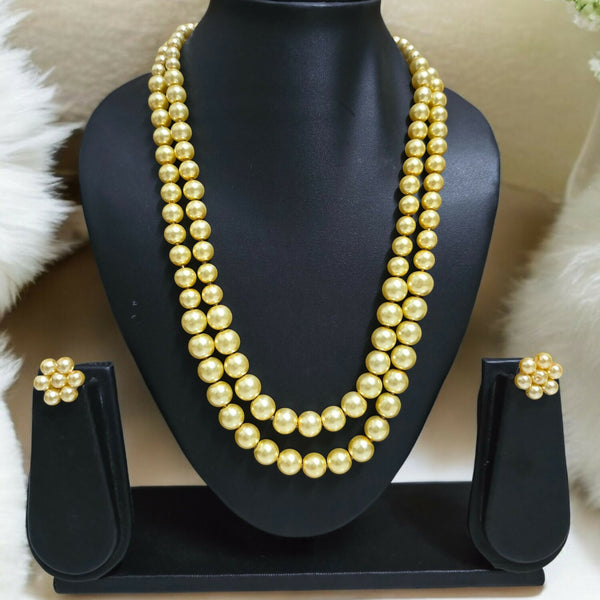 Inhanns Everyday Workwear Pearl Set (Double Layered Pearls) - Yellow - Distacart
