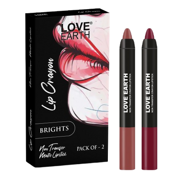 Love Earth Lip Crayon Non-Transfer Lipstick - Brights - Distacart