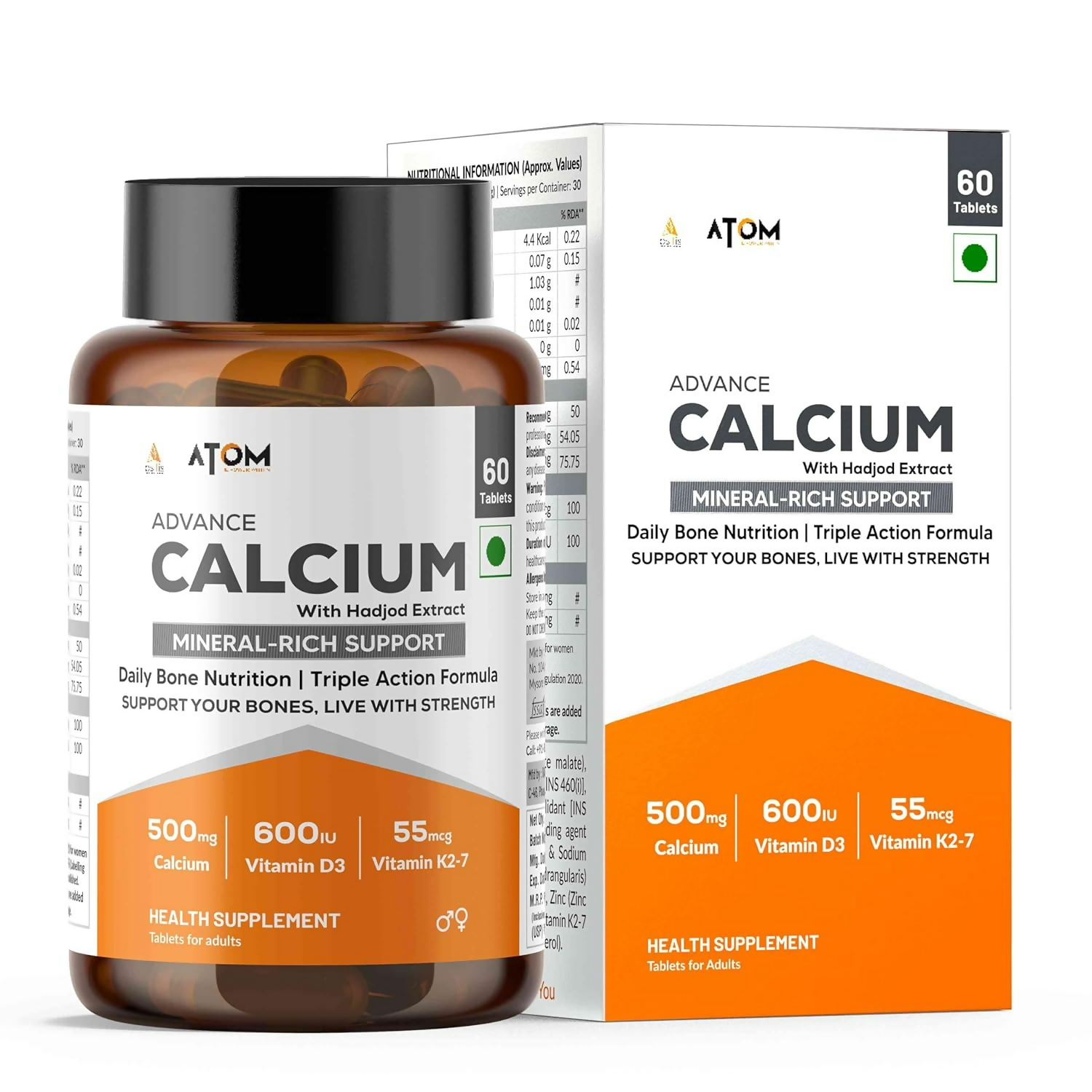 As-It-Is Atom Advance Calcium With Hadjod Ext Veg Tablets - Distacart