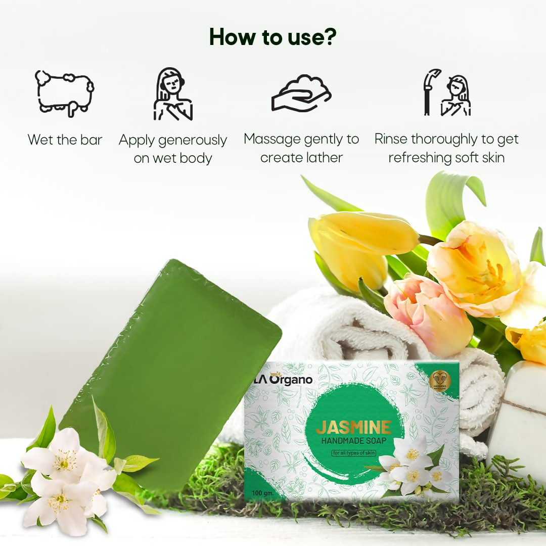 LA Organo Handmade Jasmine Bathing Soap - Distacart