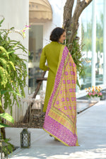 Thumbnail for Avantini Women's Cotton Green Embellished Kurta Pant With Dupatta - Distacart
