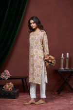 Thumbnail for Avantini Women's Cotton Linen Multi Floral Printed embellished Kurti