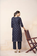 Thumbnail for Avantini Women's Cotton Linen Black Floral Printed and Embroidery Kurti - Distacart