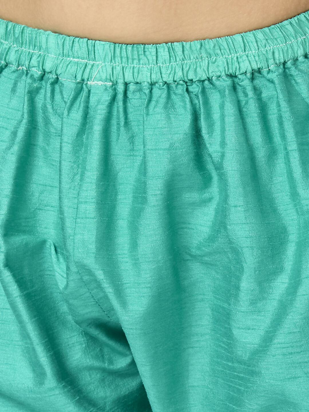 Joban Fashion Kids Island Full Sleeves Chanderi Kurta, Pyjama Set with Traditional Butta Work - Sea Green - Distacart