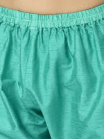 Thumbnail for Joban Fashion Kids Island Full Sleeves Chanderi Kurta, Pyjama Set with Traditional Butta Work - Sea Green - Distacart