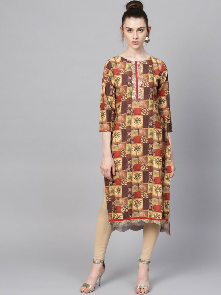 Ahalyaa Women's Traditional wear Kurta - Multi Color - Distacart