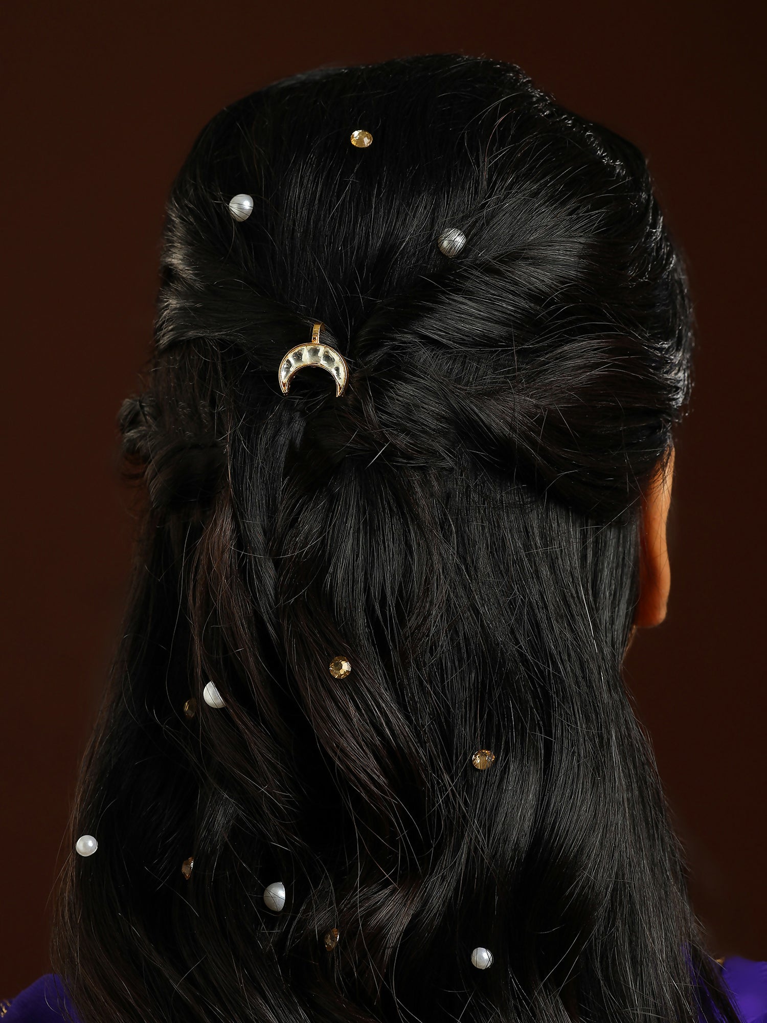 Ruby Raang Gold Half Moon Hair Jewelry