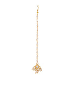 Thumbnail for Ruby Raang Gold Square with Pearls Kundan Maang Tikka