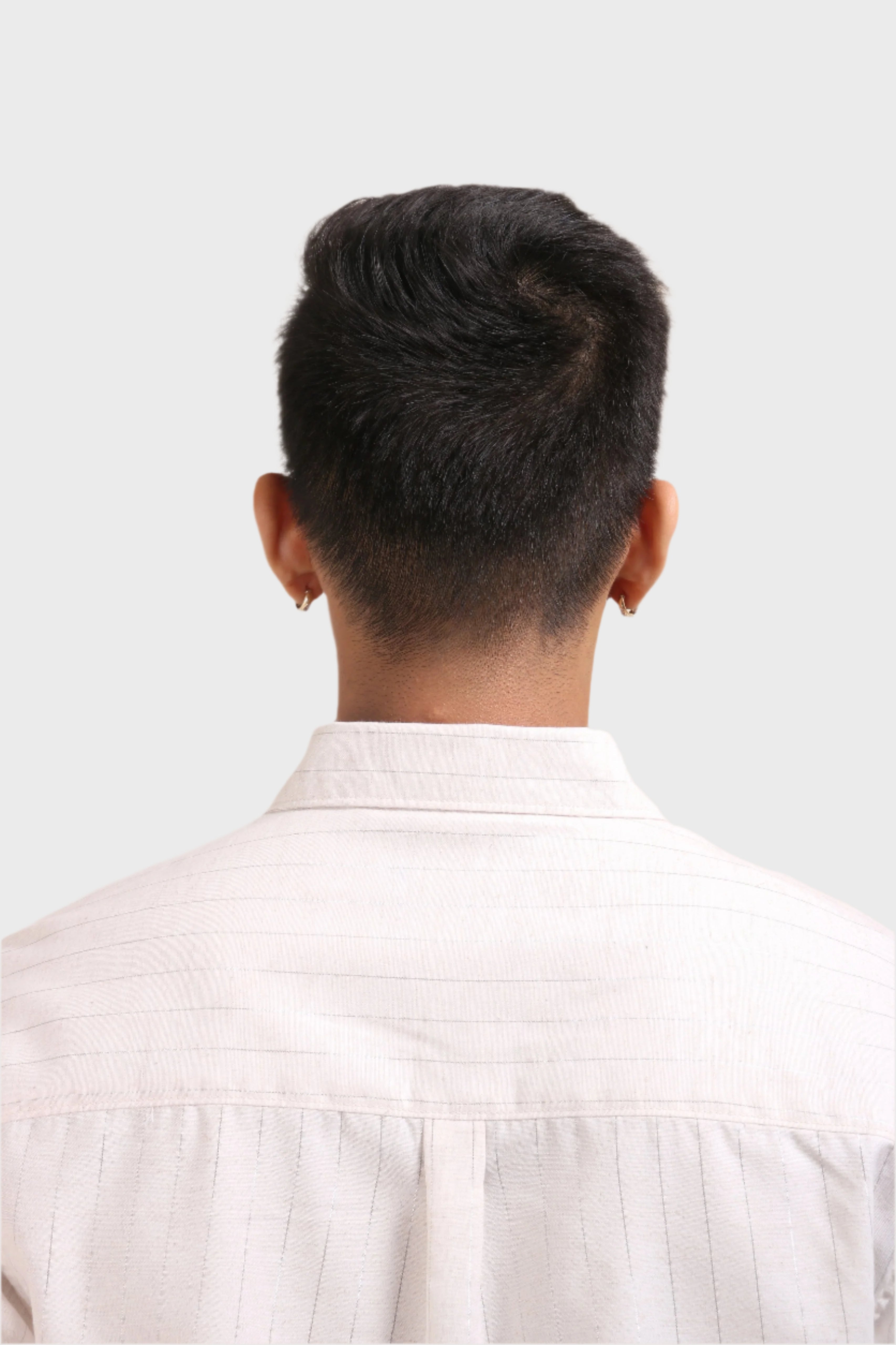 Xkind Off White Silver Stripes Regular Fit Shirt