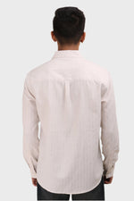 Thumbnail for Xkind Off White Silver Stripes Regular Fit Shirt