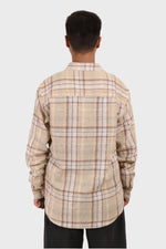 Thumbnail for Xkind Mens'S Ochre Textured Checks Regular Fit Shirt