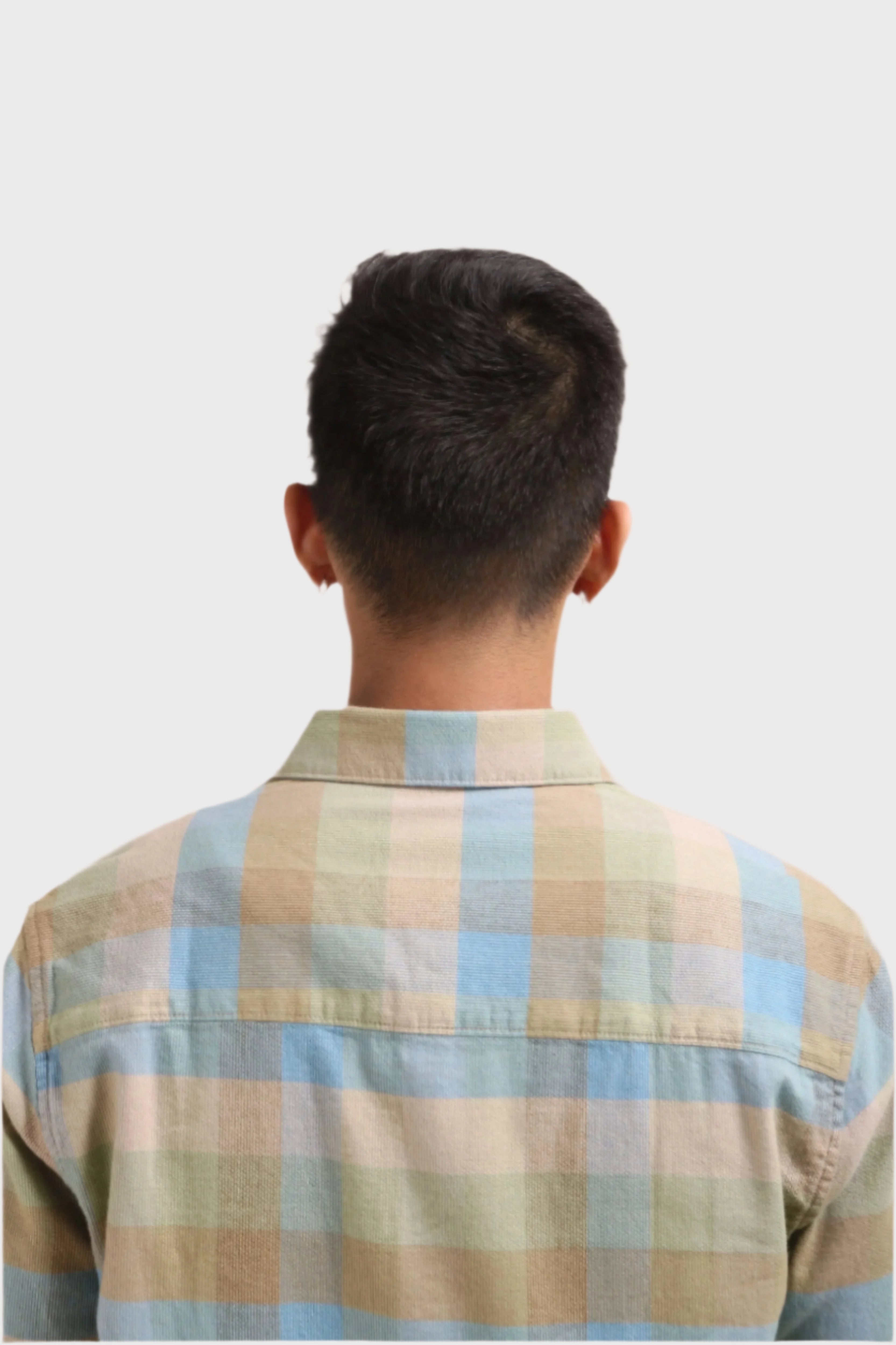 Xkind Light Green Corduroy Checks Regular Fit Shirt