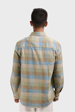 Thumbnail for Xkind Light Green Corduroy Checks Regular Fit Shirt