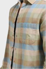 Thumbnail for Xkind Light Green Corduroy Checks Regular Fit Shirt