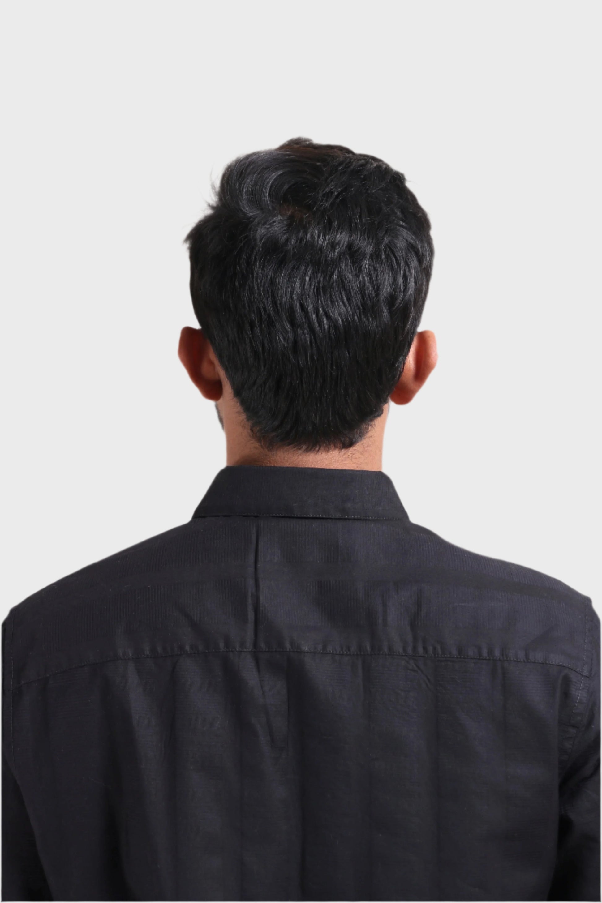 Xkind Men's Black Dobby Srtiped Slim Fit Formal Shirt - Distacart