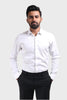 Xkind Men's White Dobby Self Stripe Slim Fit Shirt - Distacart
