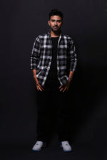 Thumbnail for Jonesburg Black Flannel Checks Regular Fit Shirt