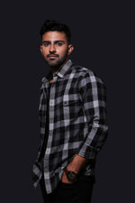 Thumbnail for Jonesburg Black Flannel Checks Regular Fit Shirt