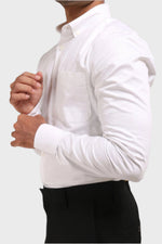 Thumbnail for Jonesburg White Satin Slub Slim Fit Shirt
