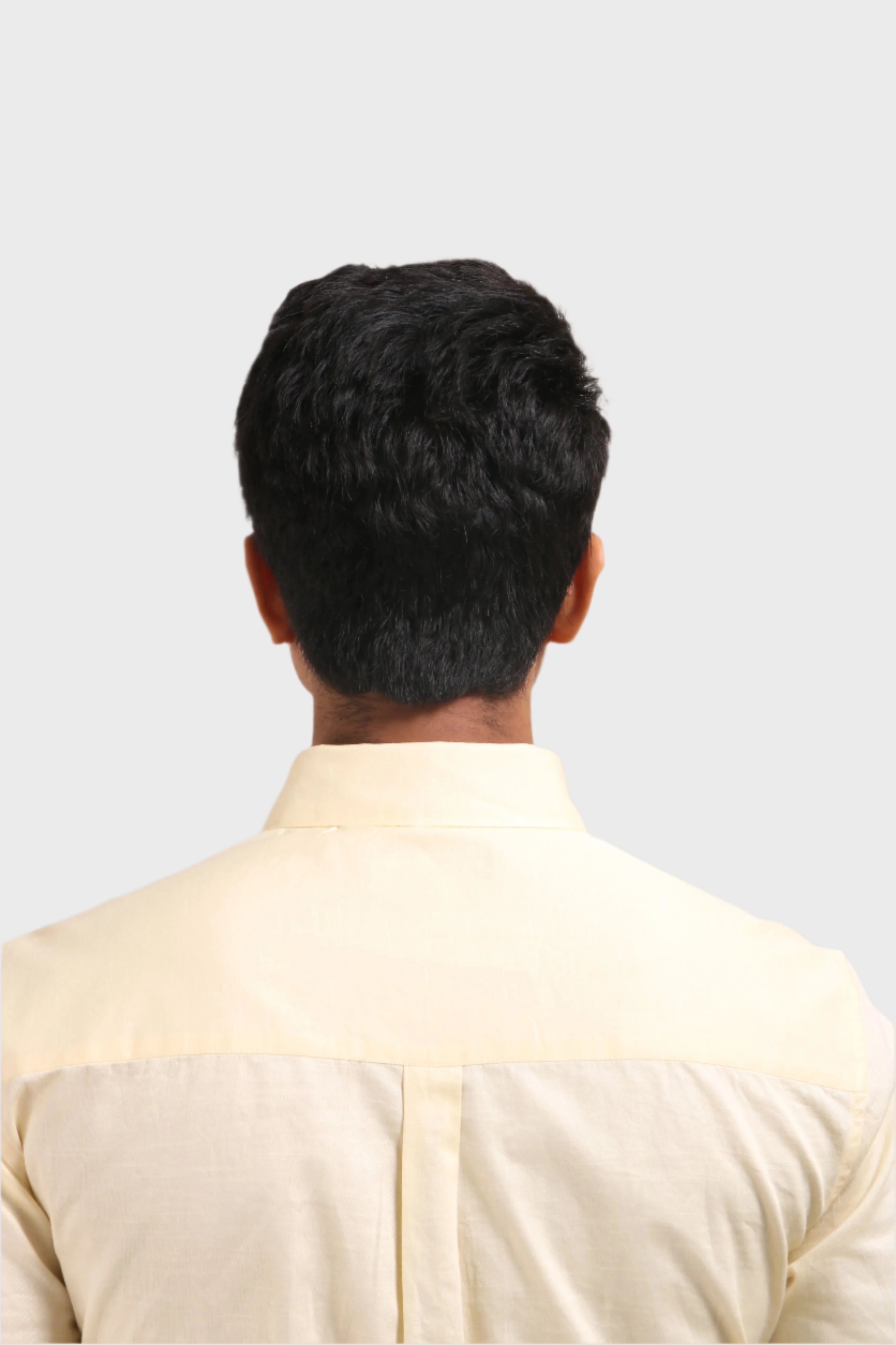Jonesburg Light Yellow Satin Slub Slim Fit Shirt