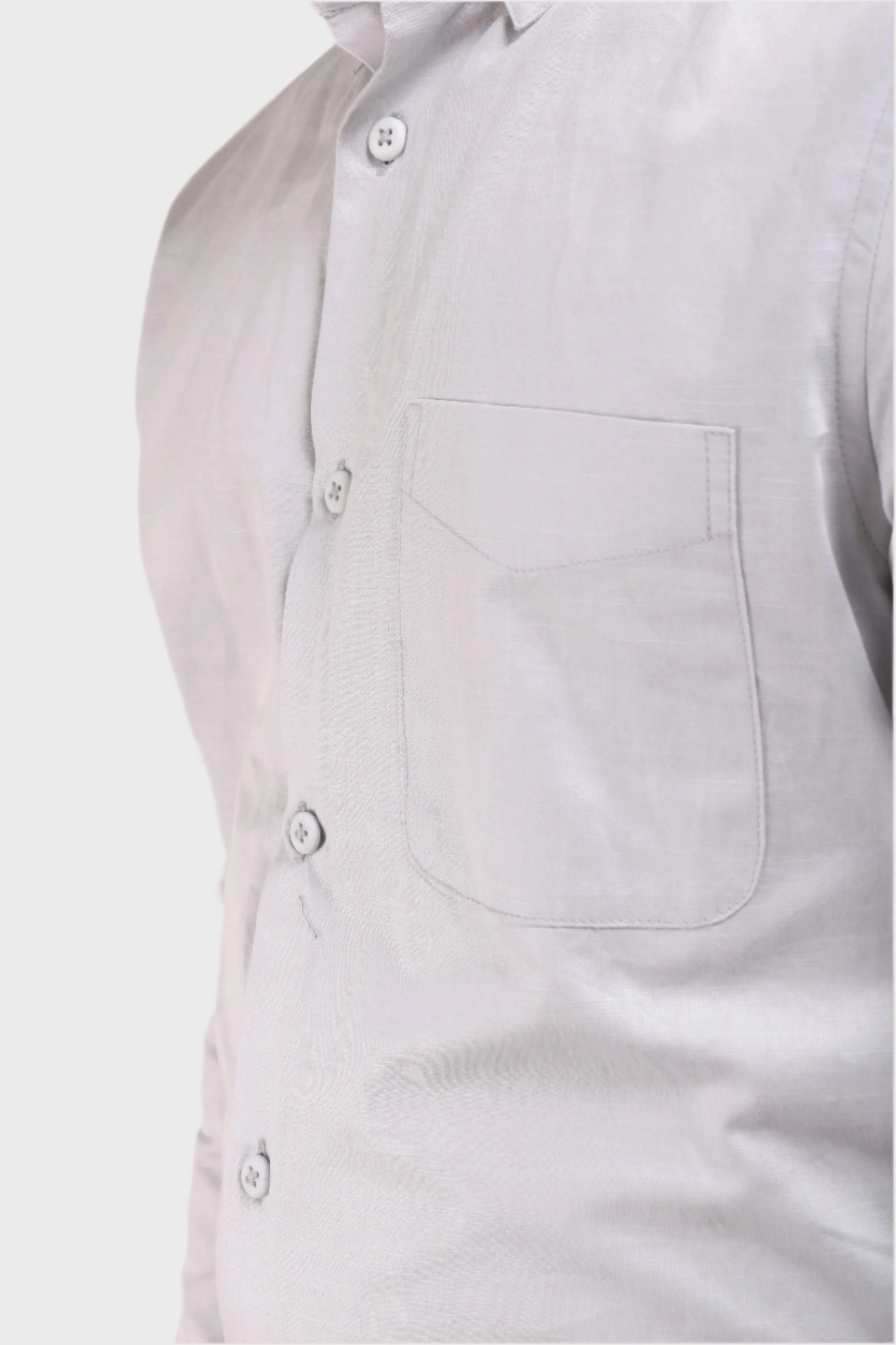 Jonesburg Light Grey Satin Slub Slim Fit Shirt