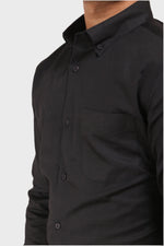 Thumbnail for Jonesburg Black Satin Slub Slim Fit Shirt