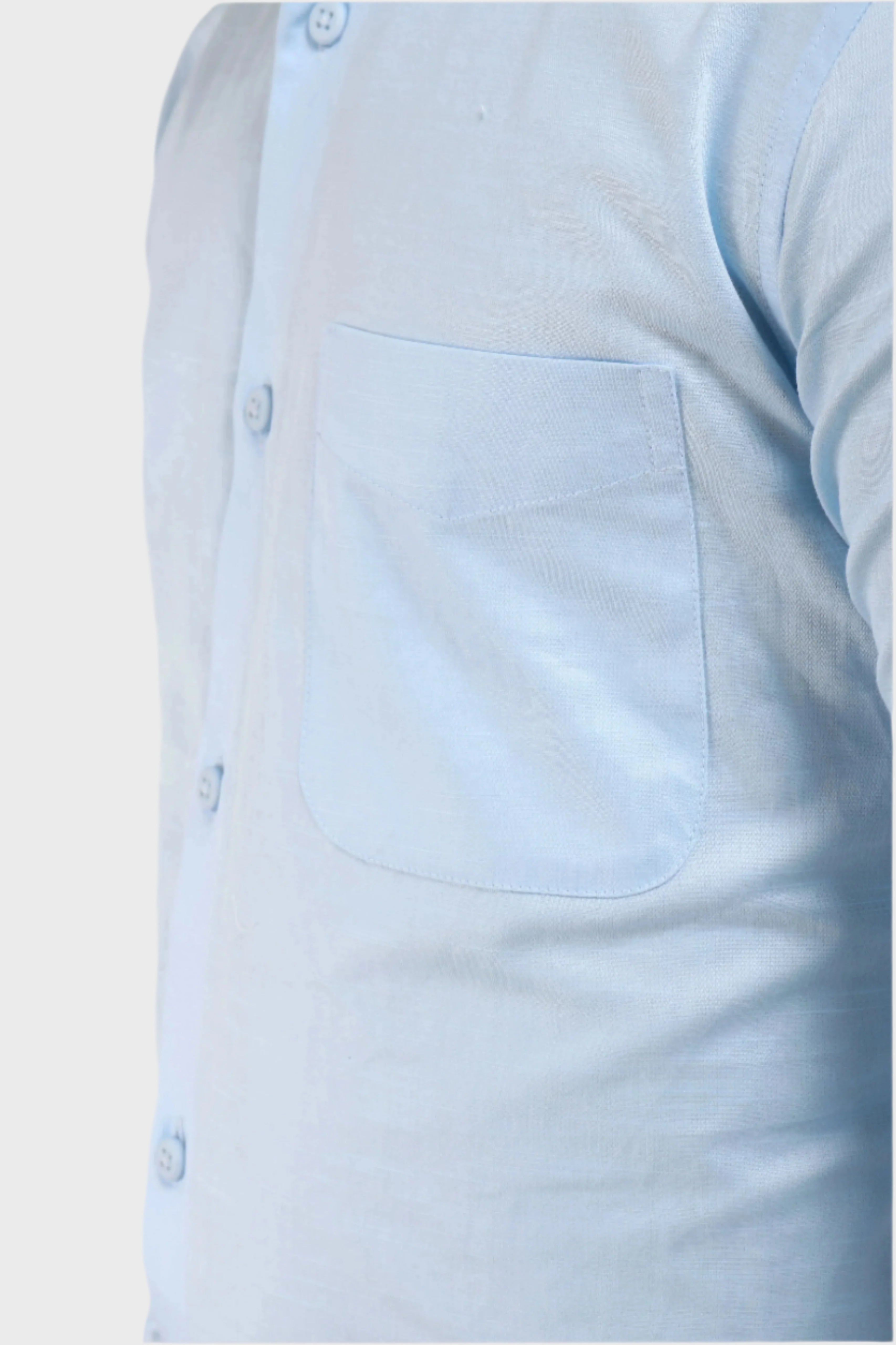 Jonesburg Sky Blue Satin Slub Slim Fit Shirt