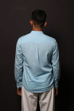 Thumbnail for Jonesburg Sky Blue Slub Slim Fit Shirt