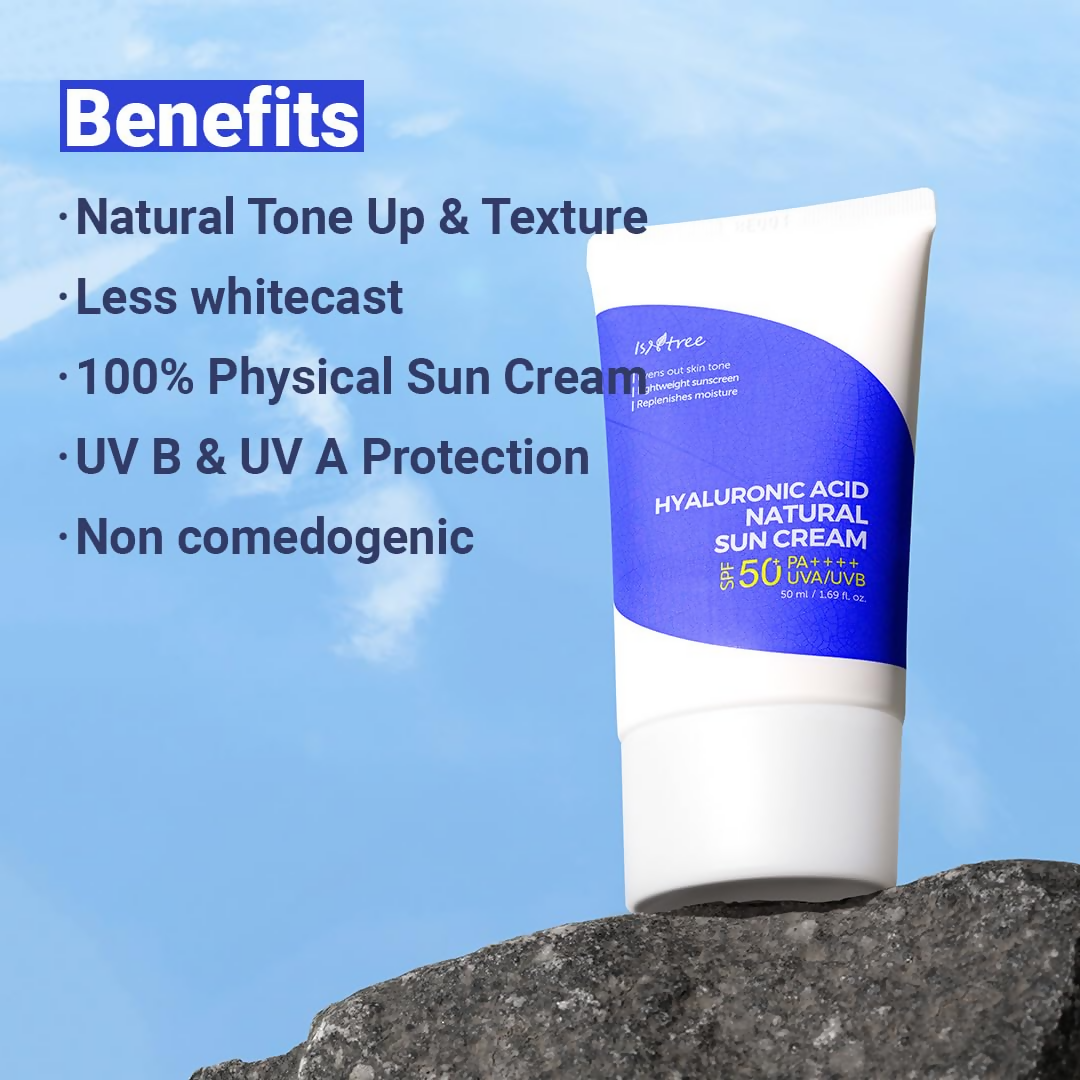Isntree Hyaluronic Acid Natural Suncream SPF 50 - Distacart