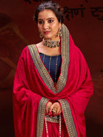 Thumbnail for NOZ2TOZ Women's Vichitra Silk Pink Embellished Designer Saree With Blouse Piece - Distacart