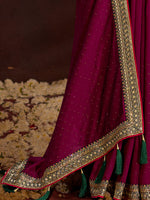 Thumbnail for NOZ2TOZ Women's Vichitra Silk Olive Embellished Designer Saree With Blouse Piece - Distacart