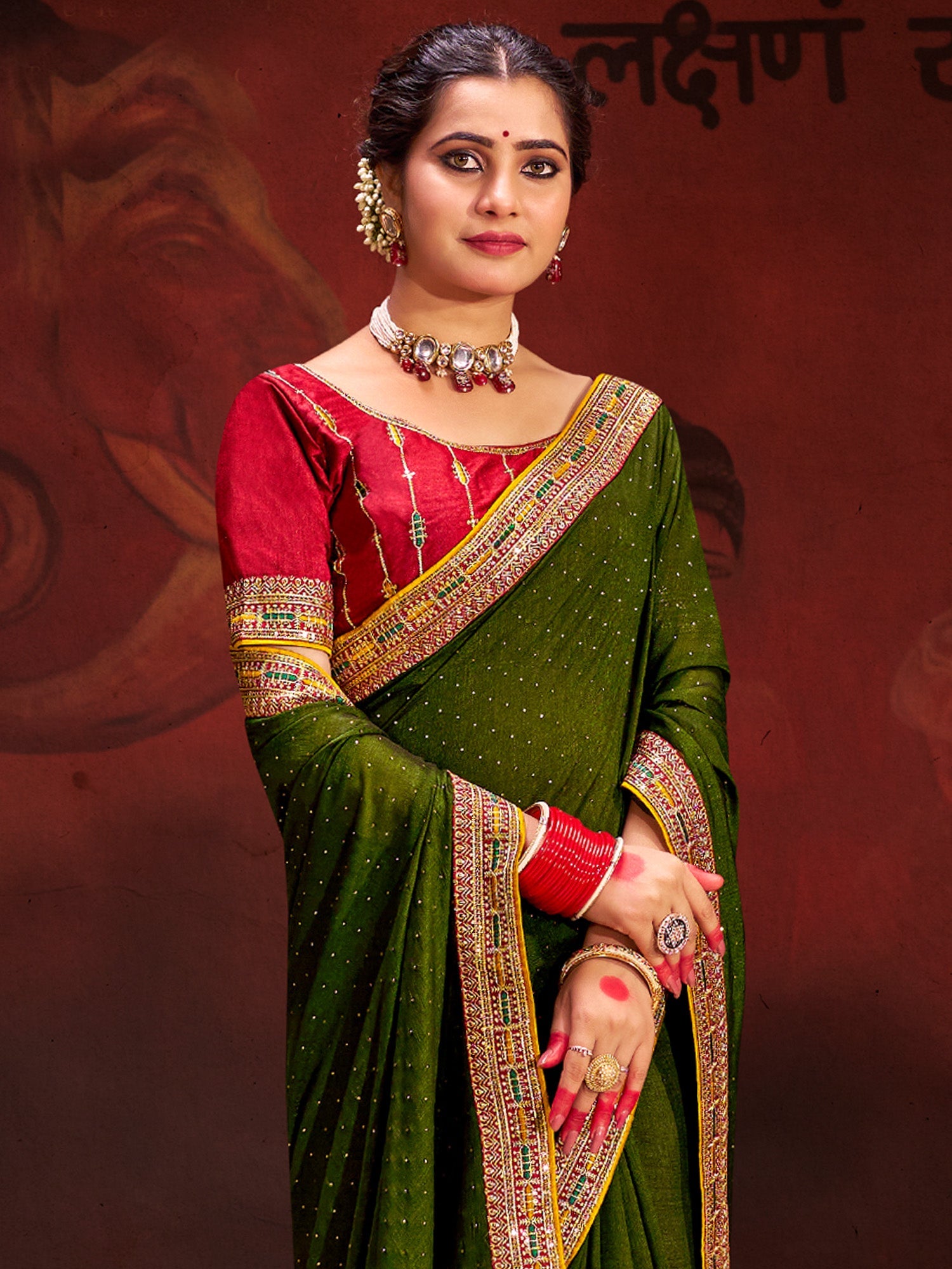 NOZ2TOZ Women's Vichitra Silk Purple Embellished Designer Saree With Blouse Piece - Distacart