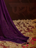 Thumbnail for NOZ2TOZ Women's Vichitra Silk Mauve Embellished Designer Saree With Blouse Piece - Distacart