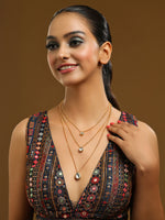 Thumbnail for Ruby Raang Kundan & Gold Layered Necklace