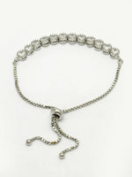 Thumbnail for NVR Women Silver-Plated Handcrafted American Diamond Link Bracelet - Distacart