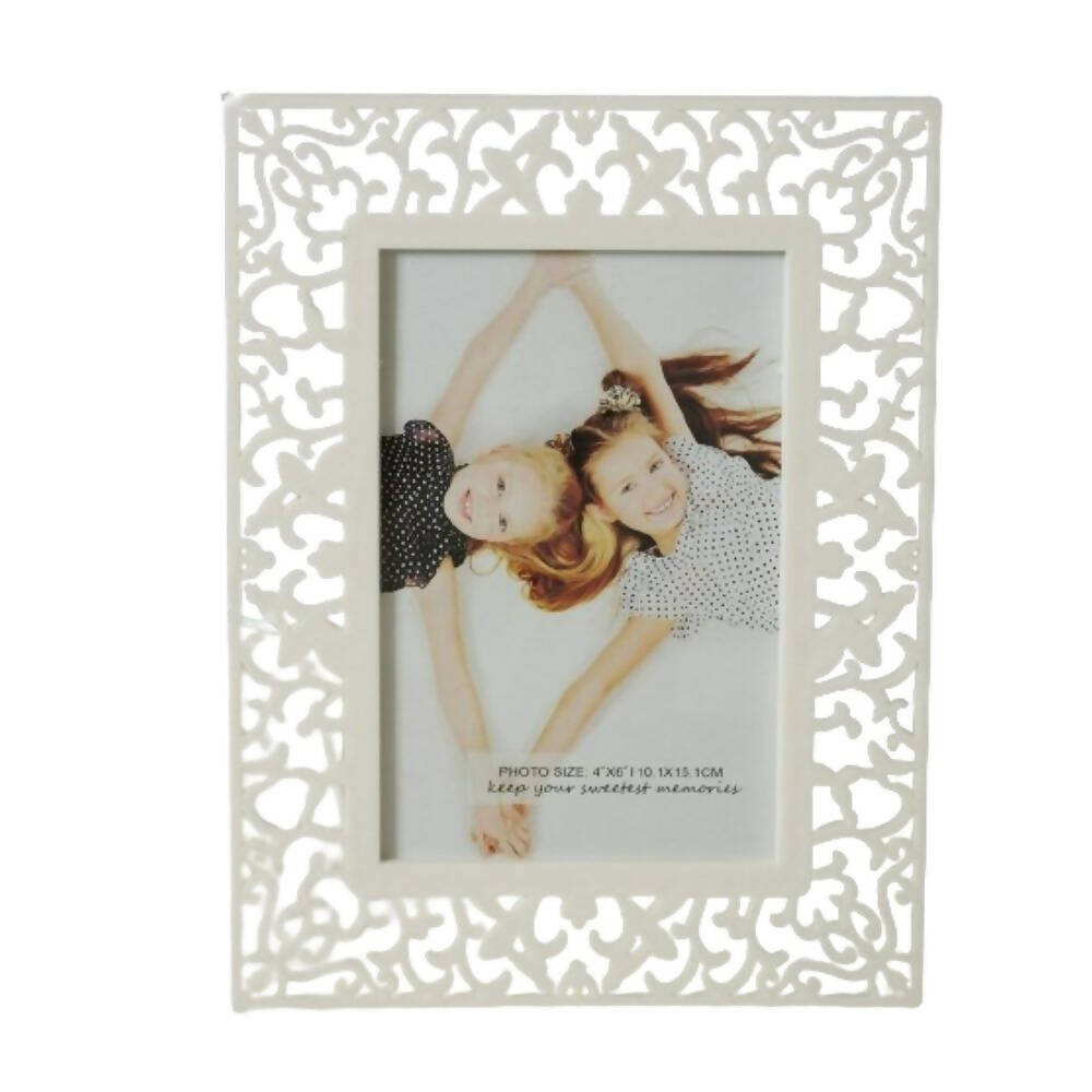 Art Street Decorative Table Photoframe For Home Decoration White Color Shape -Royal - Distacart