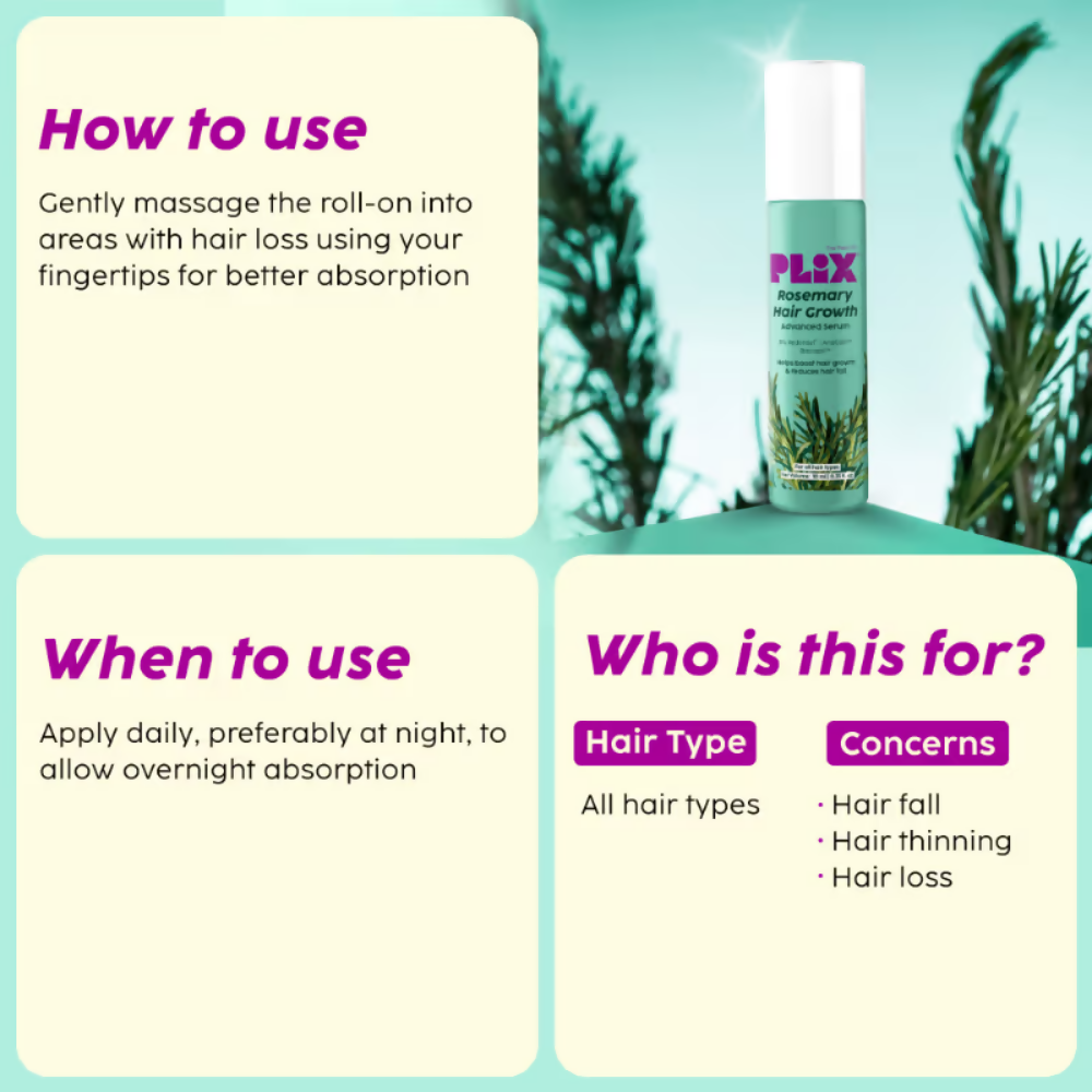 PLIX The Plant Fix Rosemary Hair Growth Advanced Serum Roll-On - Distacart