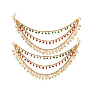 Elite Trading Women's Golden Plated Long Hair Chain Jewellery Earring - Distacart
