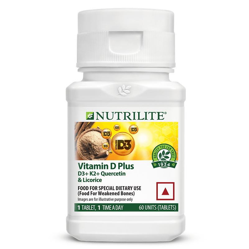 Nutrilite Vitamin D Plus (D3+K2+Quercetin & Licorice) Tablets - Distacart