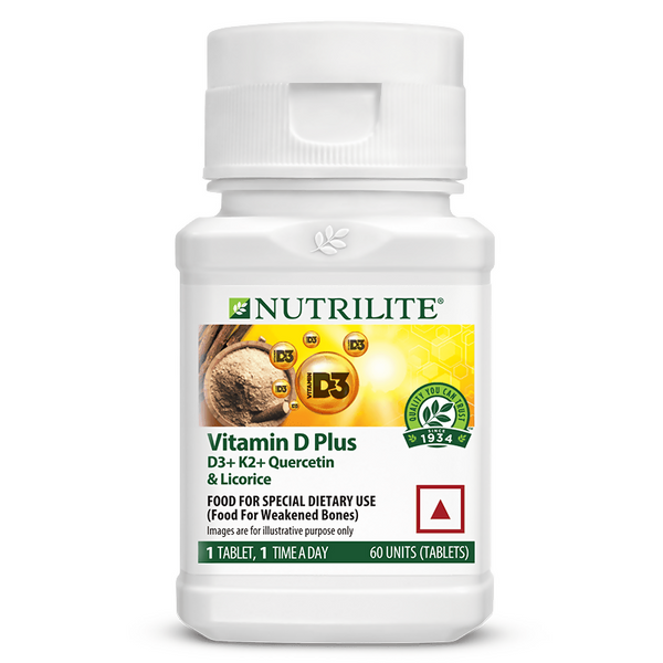 Nutrilite Vitamin D Plus (D3+K2+Quercetin & Licorice) Tablets - Distacart