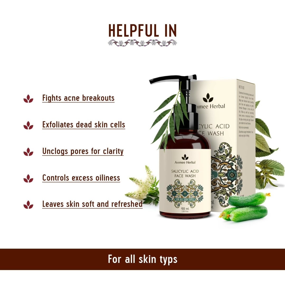 Avimee Herbal Salicylic Acid Face Wash - Distacart