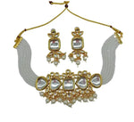 Thumbnail for Jewel City Kundan Pearl Choker Necklace Set - Traditional Gold Plated Multi-Strand Pearl Jewelry with Earrings