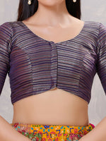 Thumbnail for Joban Fashion Women Silk Brinjal Stitched Blouse - Distacart