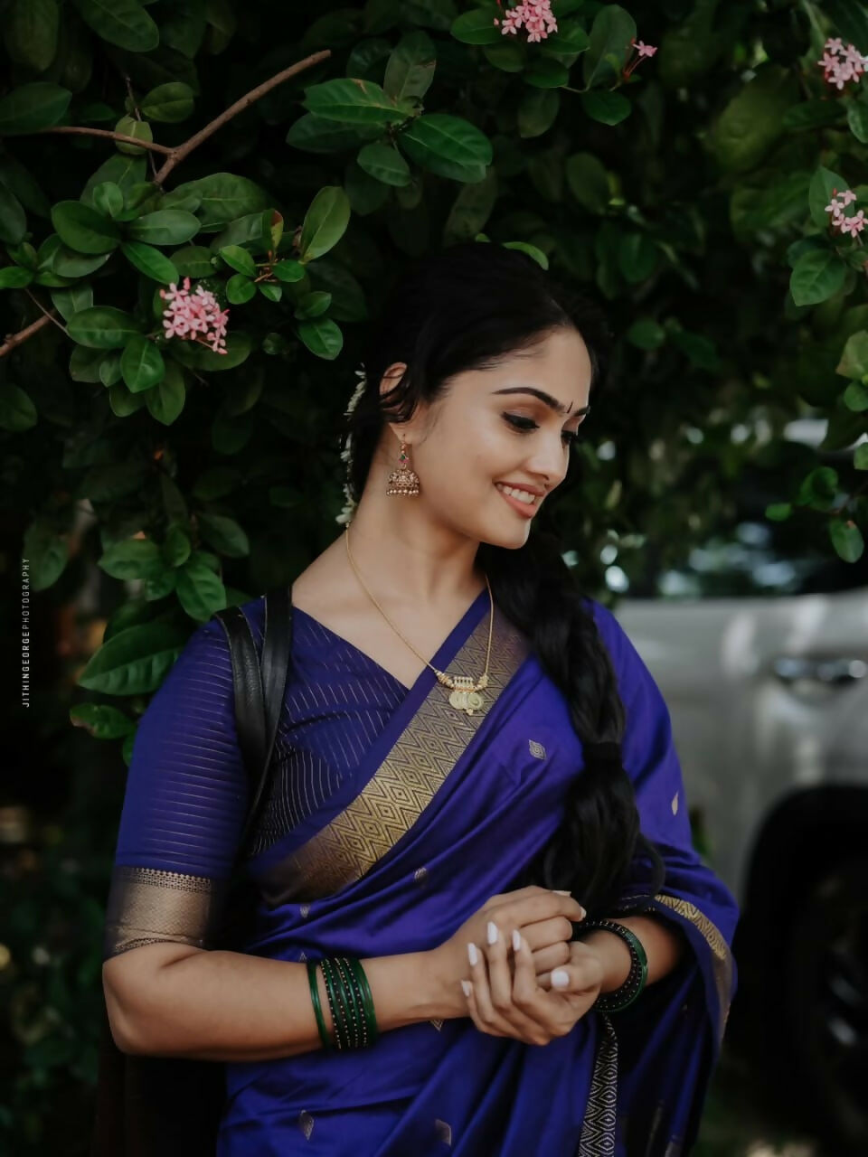 Preksha Creation Blue Designer Cotton Soft Silk Women Saree