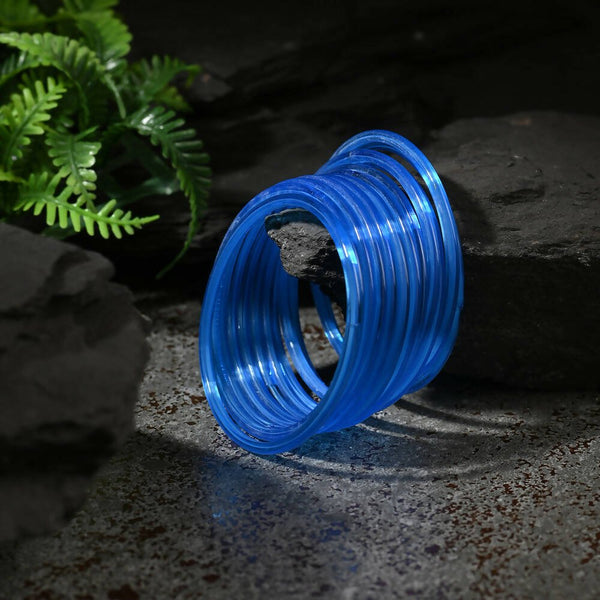 Afast Shining Blue Glass Party, Wedding, Daily Use Bangle Set, Pack Of 12 - Distacart
