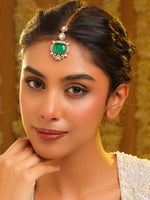 Thumbnail for Ruby Raang Green Kundan Tikka - Distacart