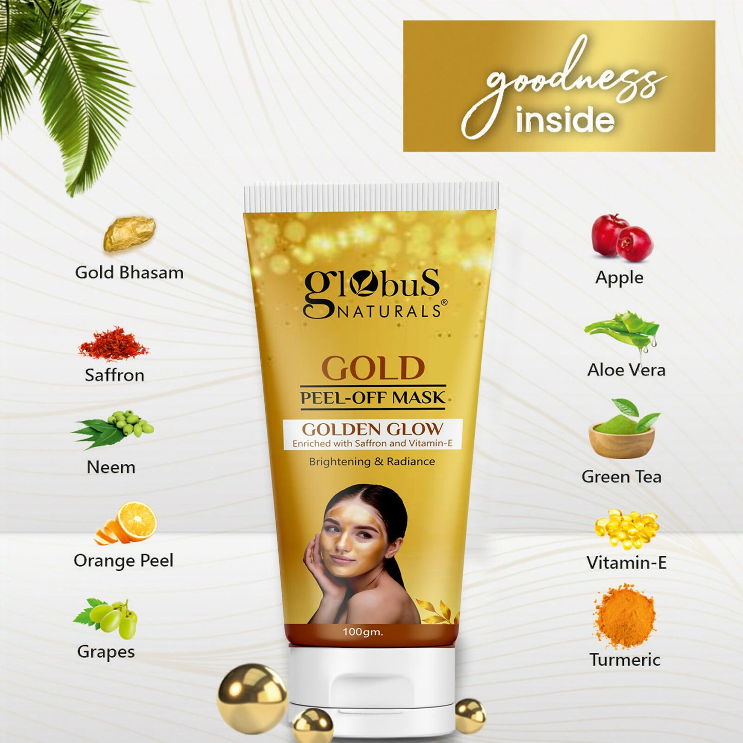 Globus Naturals Gold Peel Off Mask - Distacart